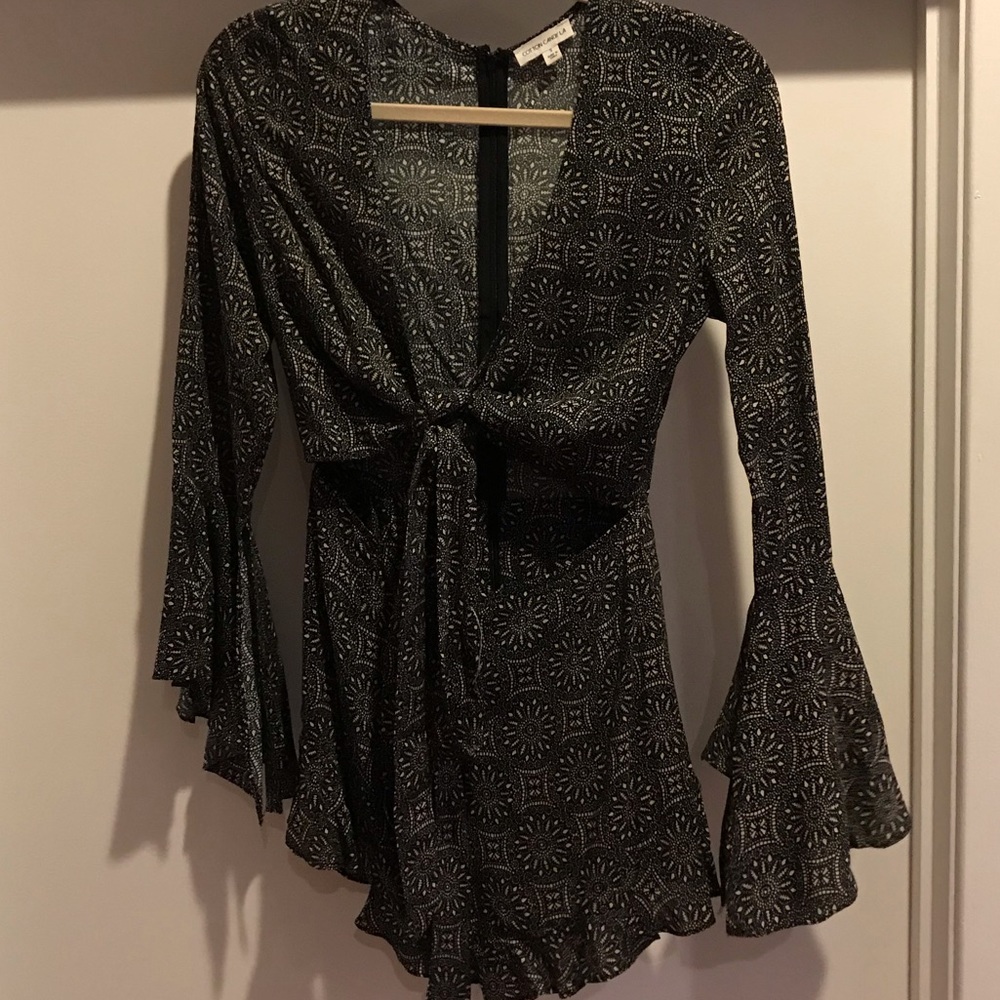 Cotton Candy LA Cutout Tie Romper *In black* - Picture 3 of 8